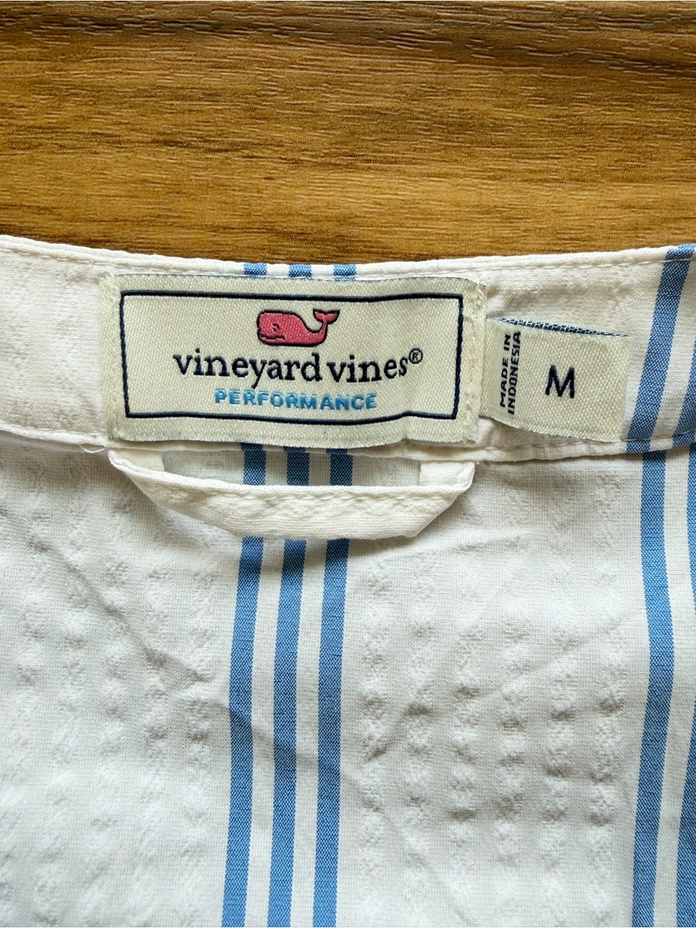 Vineyard Vines White and Light Blue Striped V-Neck Cover-Up - Picture 5 of 6
